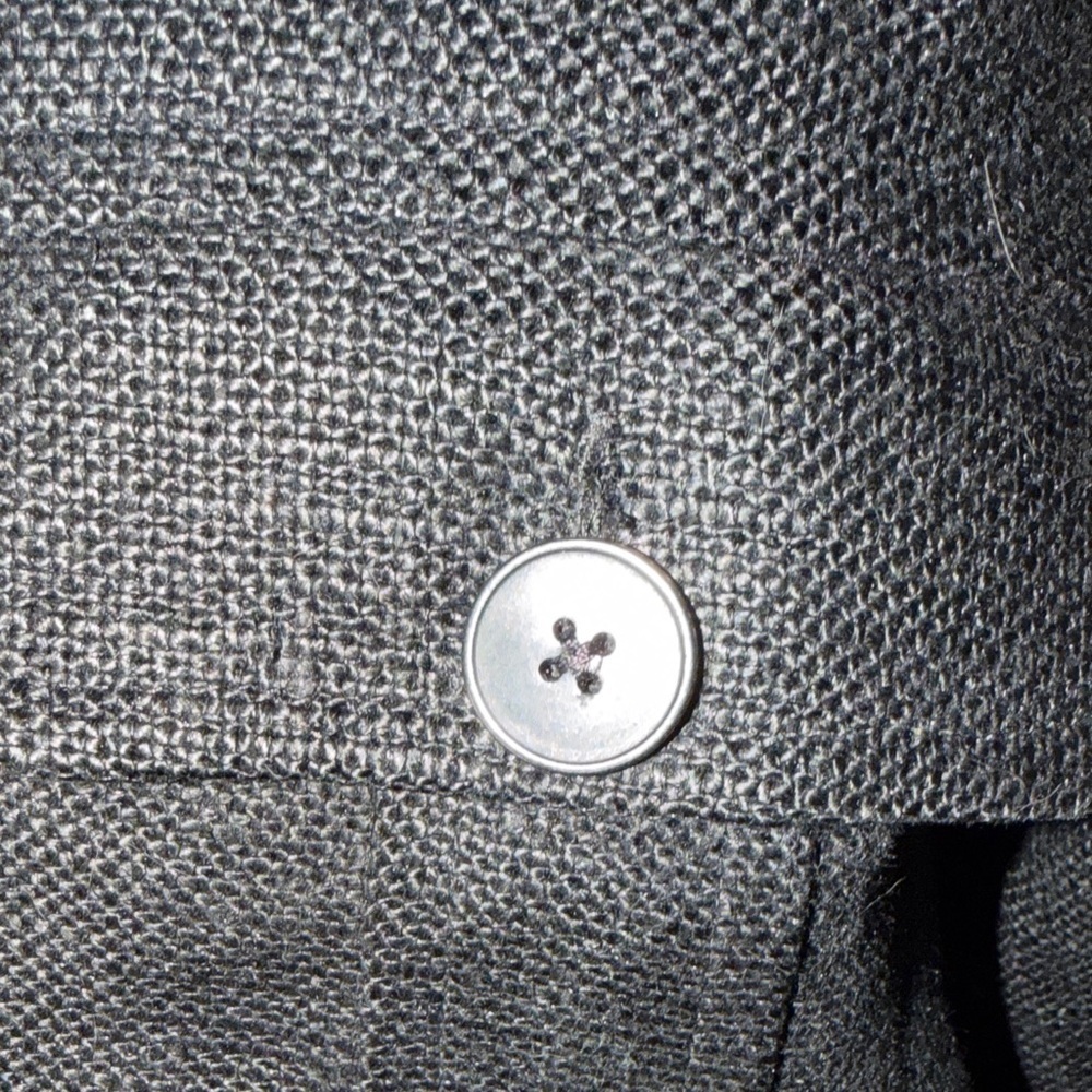 Ralph Lauren Collections Purple Label 100% Linen Black Cropped Button-Front - Picture 8 of 11